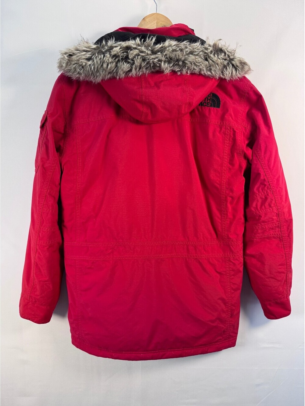 The North Face McMurdo 550 Down HyVent Fur Hood Parka Red Men's Small Gorpcore - Picture 10 of 14